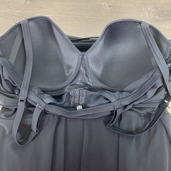 Torrid Black Mesh Top One Piece Swim Dress Sz.2DD/F - Picture 13 of 16